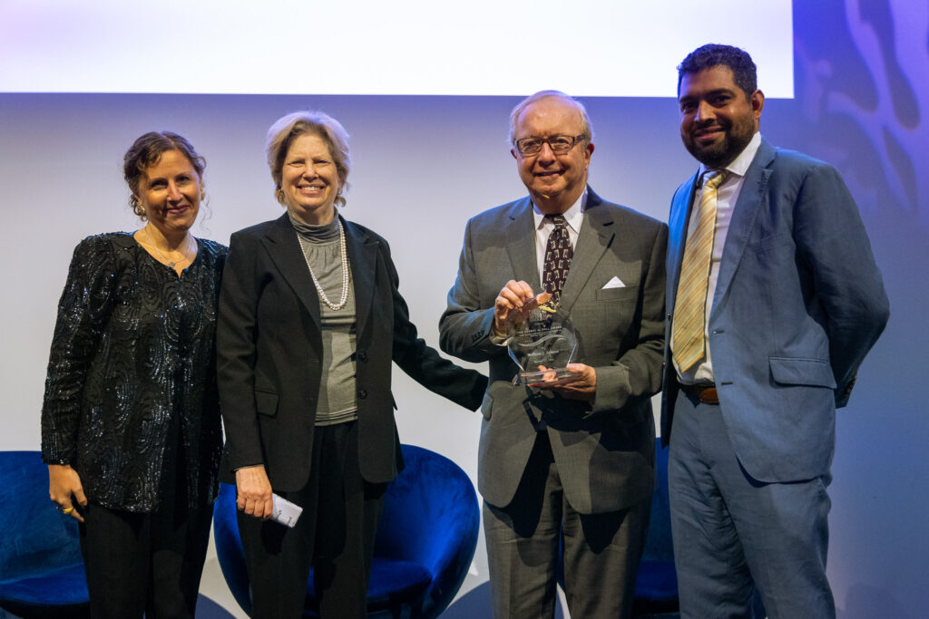 The Ball Award presentation to Bill Arnone included (left to right): Rebecca Vallas, Academy CEO; Nancy Altman, President, Social Security Works; Indi Dutta-Gupta, Member and Former Vice-Chair of the Academy's Board; and Kathleen Kennedy Townsend, Fmr. Lt. Governor of Maryland (not pictured) .